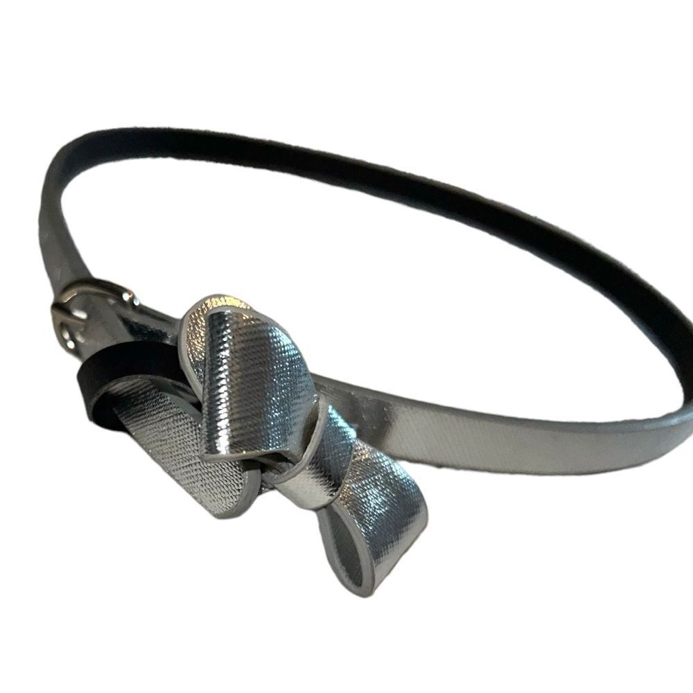 Skinny silver belt with bow attachment!